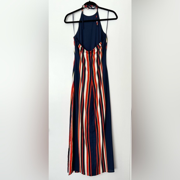 GUESS Nautical Maxi Halter Dress | Size Small | Navy Blue and Striped | NWOT - Picture 4 of 5